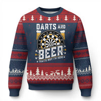 Darts And Beer That Is Why I Am Here Ugly Christmas Sweater Funny Pub Game Darts Lover Gift - Wonder Print Shop