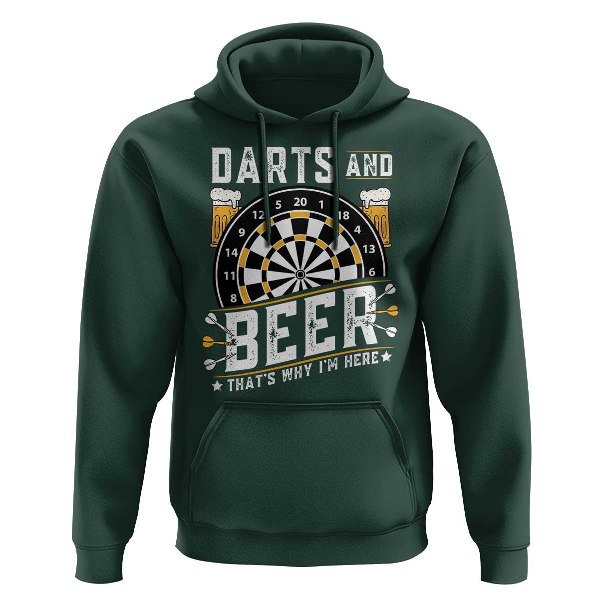 Darts And Beer That Is Why I Am Here Hoodie Funny Pub Game Darts Lover Gift - Wonder Print Shop