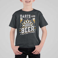 Darts And Beer That Is Why I Am Here T Shirt For Kid Funny Pub Game Darts Lover Gift - Wonder Print Shop