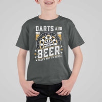 Darts And Beer That Is Why I Am Here T Shirt For Kid Funny Pub Game Darts Lover Gift - Wonder Print Shop