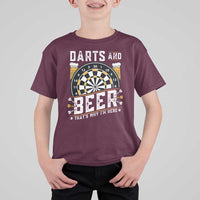 Darts And Beer That Is Why I Am Here T Shirt For Kid Funny Pub Game Darts Lover Gift - Wonder Print Shop