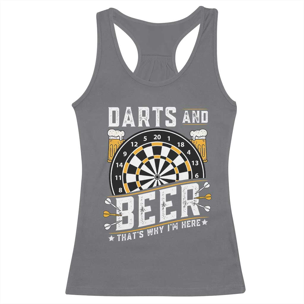 Darts And Beer That Is Why I Am Here Racerback Tank Top Funny Pub Game Darts Lover Gift - Wonder Print Shop