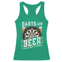 Darts And Beer That Is Why I Am Here Racerback Tank Top Funny Pub Game Darts Lover Gift - Wonder Print Shop