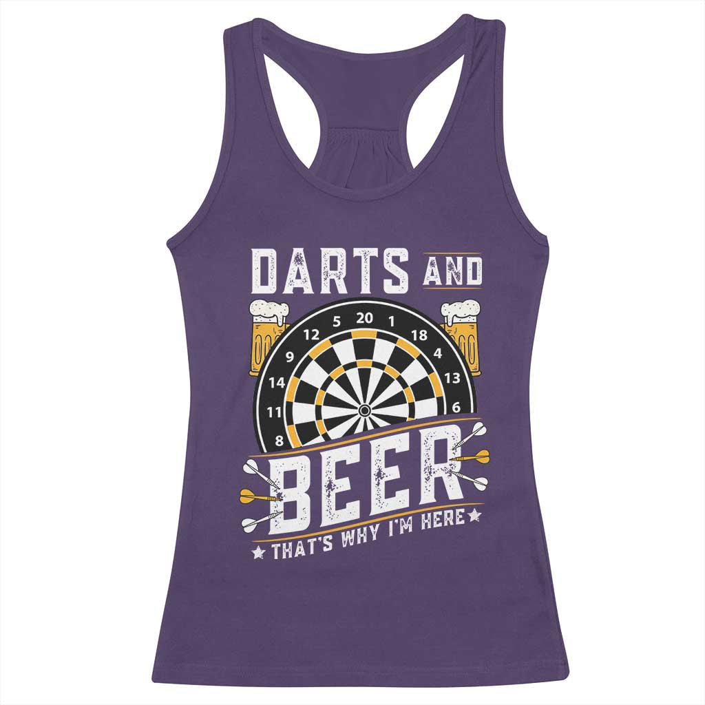 Darts And Beer That Is Why I Am Here Racerback Tank Top Funny Pub Game Darts Lover Gift - Wonder Print Shop