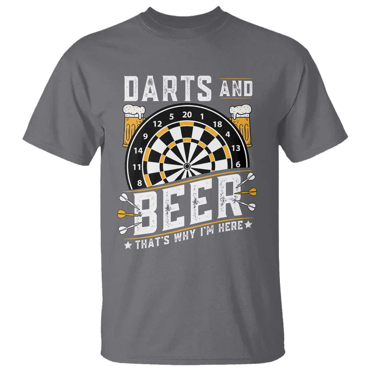Darts And Beer That Is Why I Am Here T Shirt Funny Pub Game Darts Lover Gift - Wonder Print Shop
