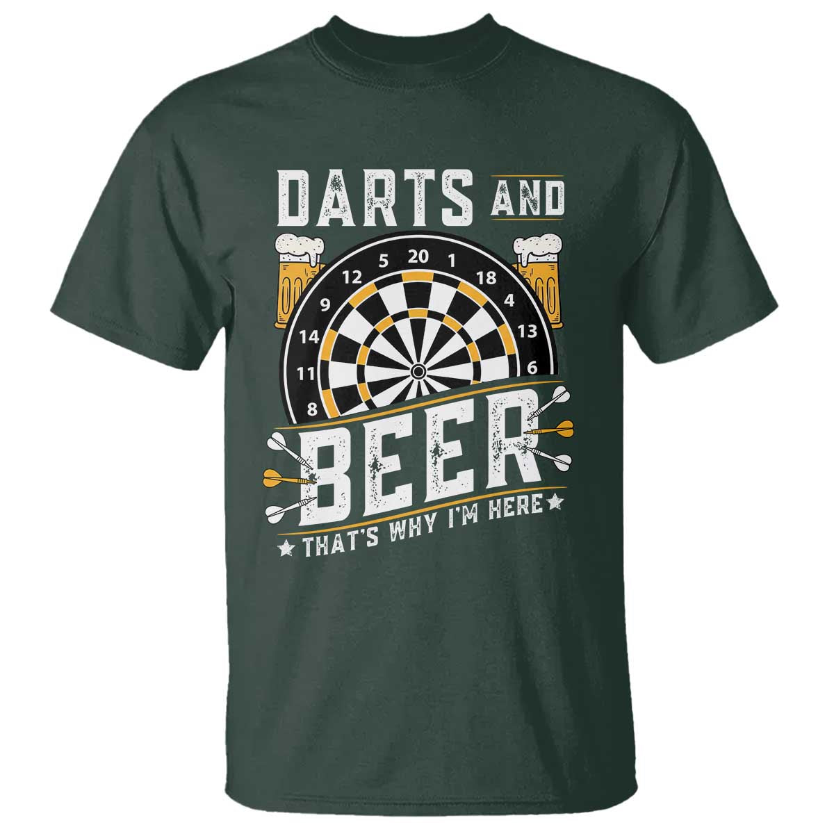 Darts And Beer That Is Why I Am Here T Shirt Funny Pub Game Darts Lover Gift - Wonder Print Shop