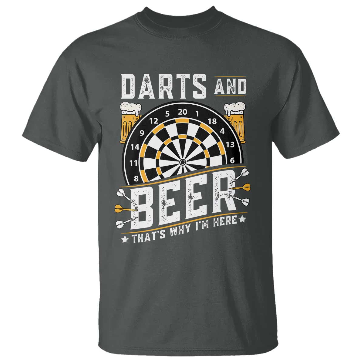 Darts And Beer That Is Why I Am Here T Shirt Funny Pub Game Darts Lover Gift - Wonder Print Shop