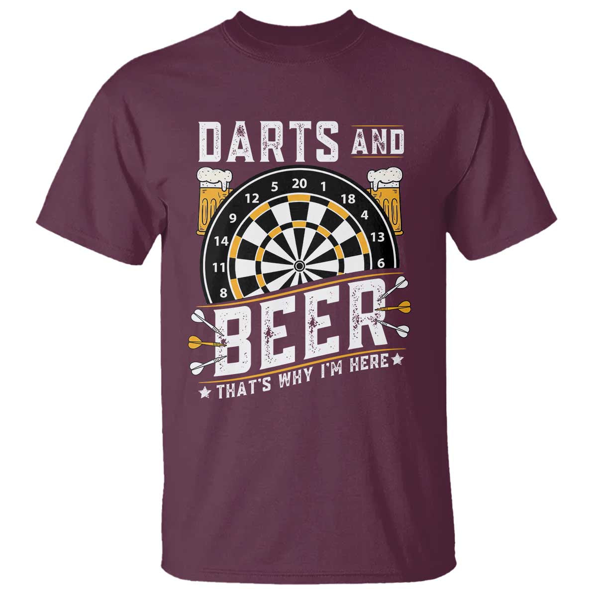 Darts And Beer That Is Why I Am Here T Shirt Funny Pub Game Darts Lover Gift - Wonder Print Shop