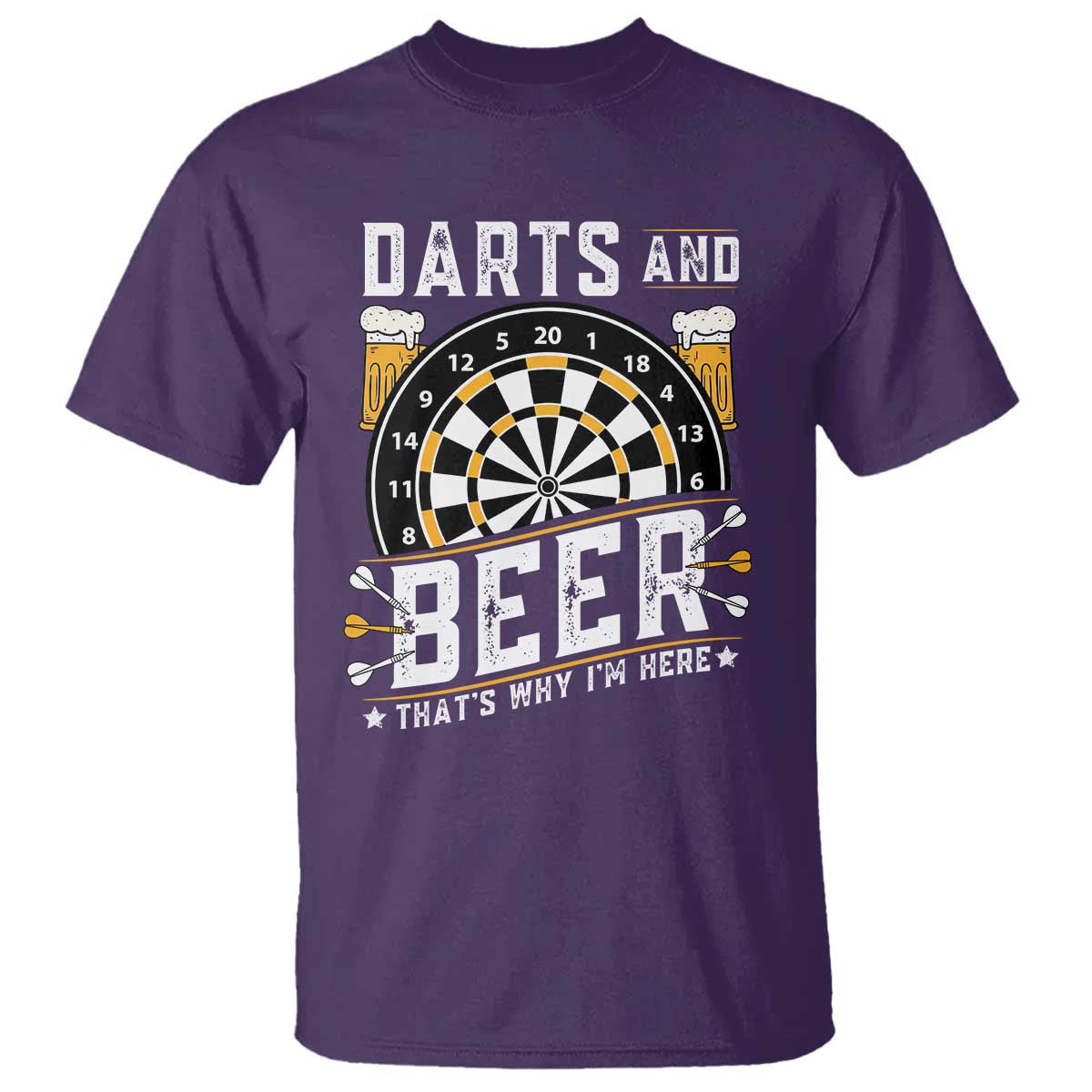 Darts And Beer That Is Why I Am Here T Shirt Funny Pub Game Darts Lover Gift - Wonder Print Shop