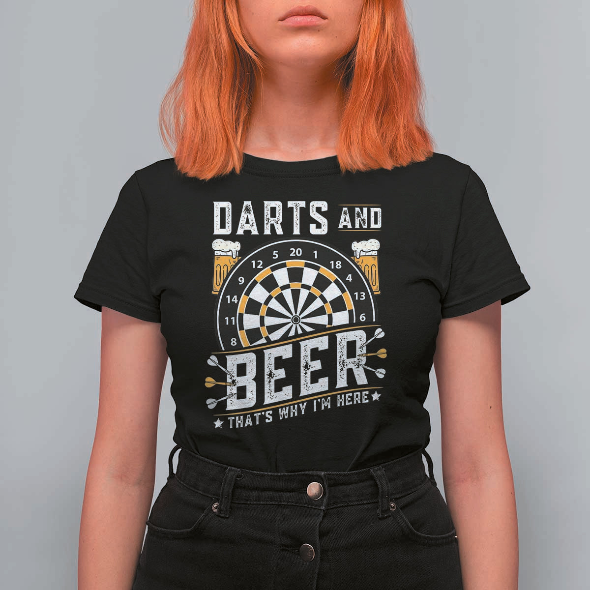Darts And Beer That Is Why I Am Here T Shirt For Women Funny Pub Game Darts Lover Gift - Wonder Print Shop