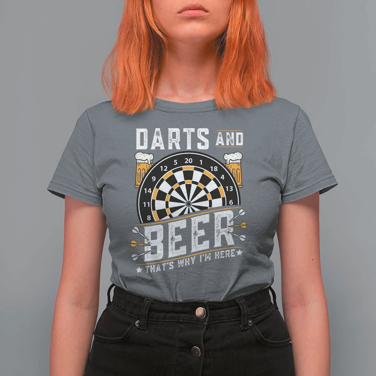 Darts And Beer That Is Why I Am Here T Shirt For Women Funny Pub Game Darts Lover Gift - Wonder Print Shop