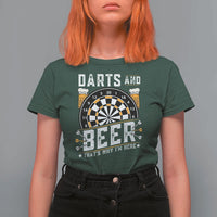 Darts And Beer That Is Why I Am Here T Shirt For Women Funny Pub Game Darts Lover Gift - Wonder Print Shop