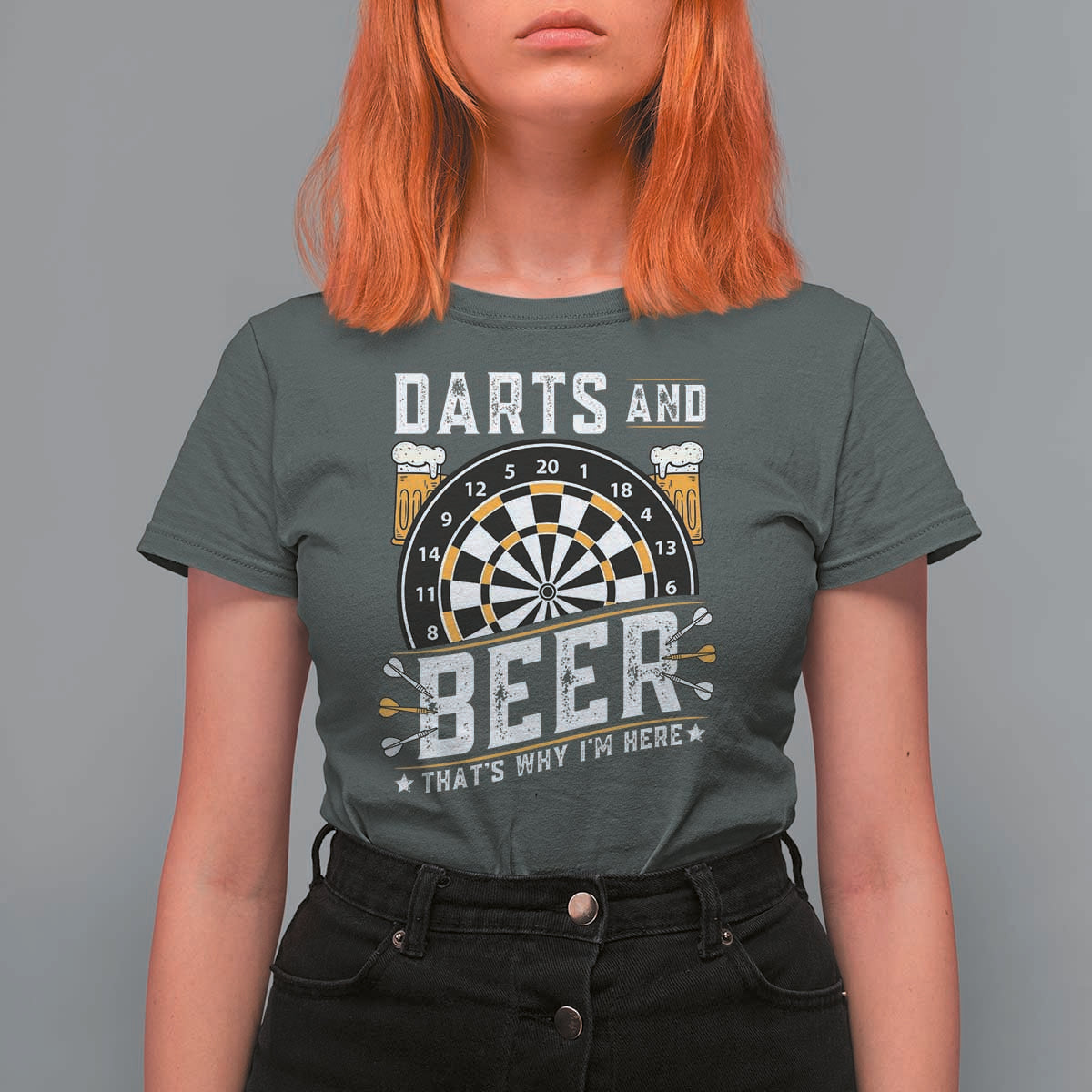 Darts And Beer That Is Why I Am Here T Shirt For Women Funny Pub Game Darts Lover Gift - Wonder Print Shop