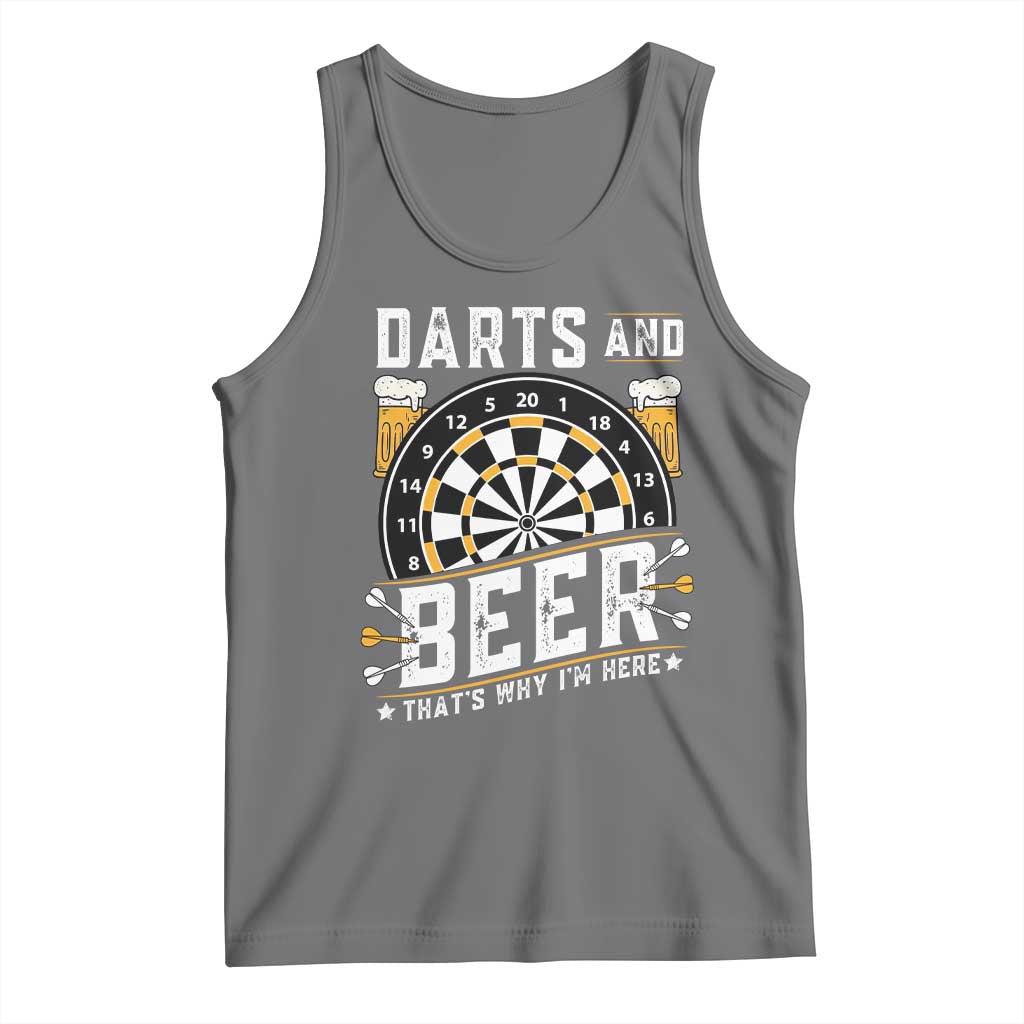 Darts And Beer That Is Why I Am Here Tank Top Funny Pub Game Darts Lover Gift - Wonder Print Shop