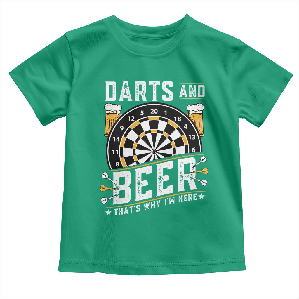 Darts And Beer That Is Why I Am Here Toddler T Shirt Funny Pub Game Darts Lover Gift - Wonder Print Shop
