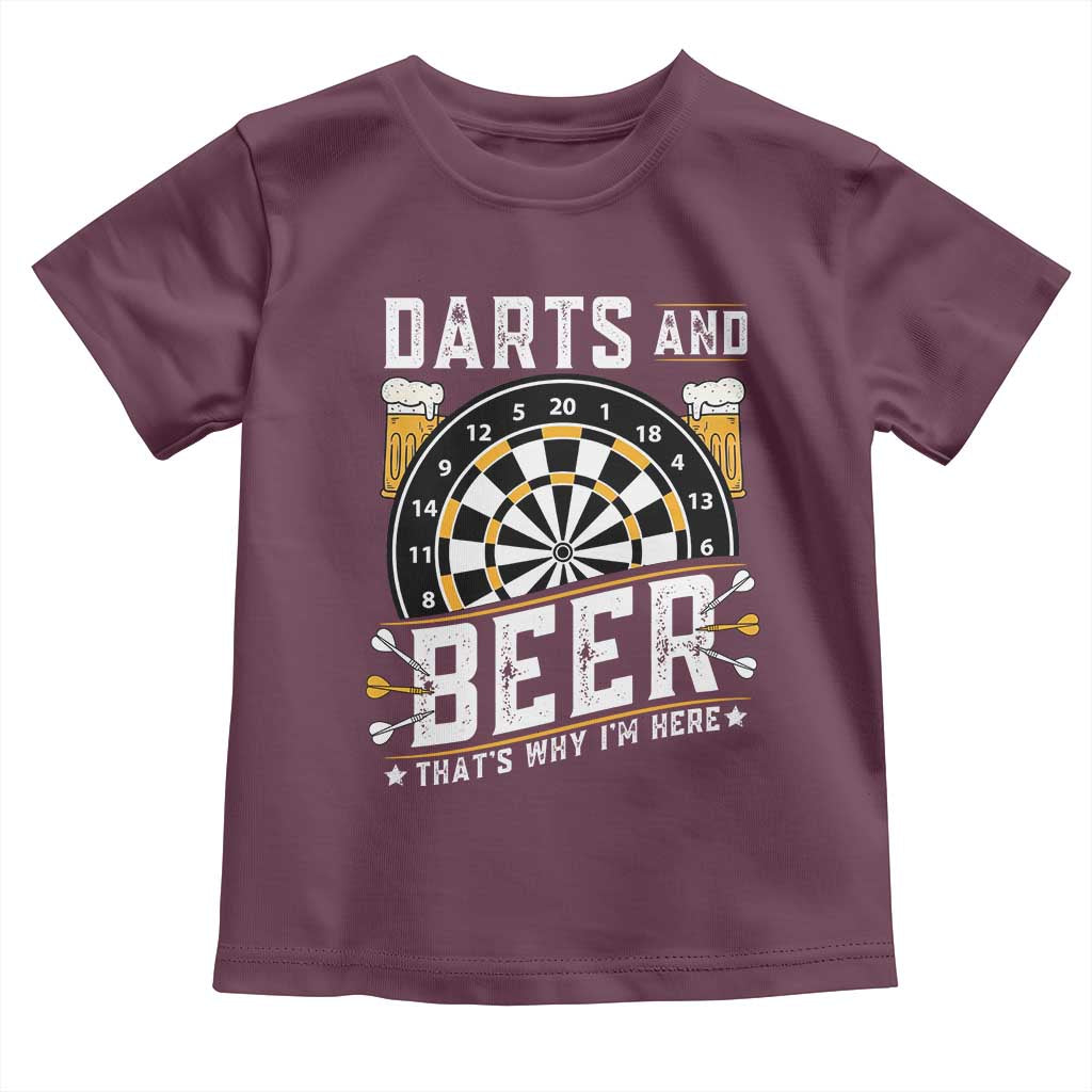 Darts And Beer That Is Why I Am Here Toddler T Shirt Funny Pub Game Darts Lover Gift - Wonder Print Shop