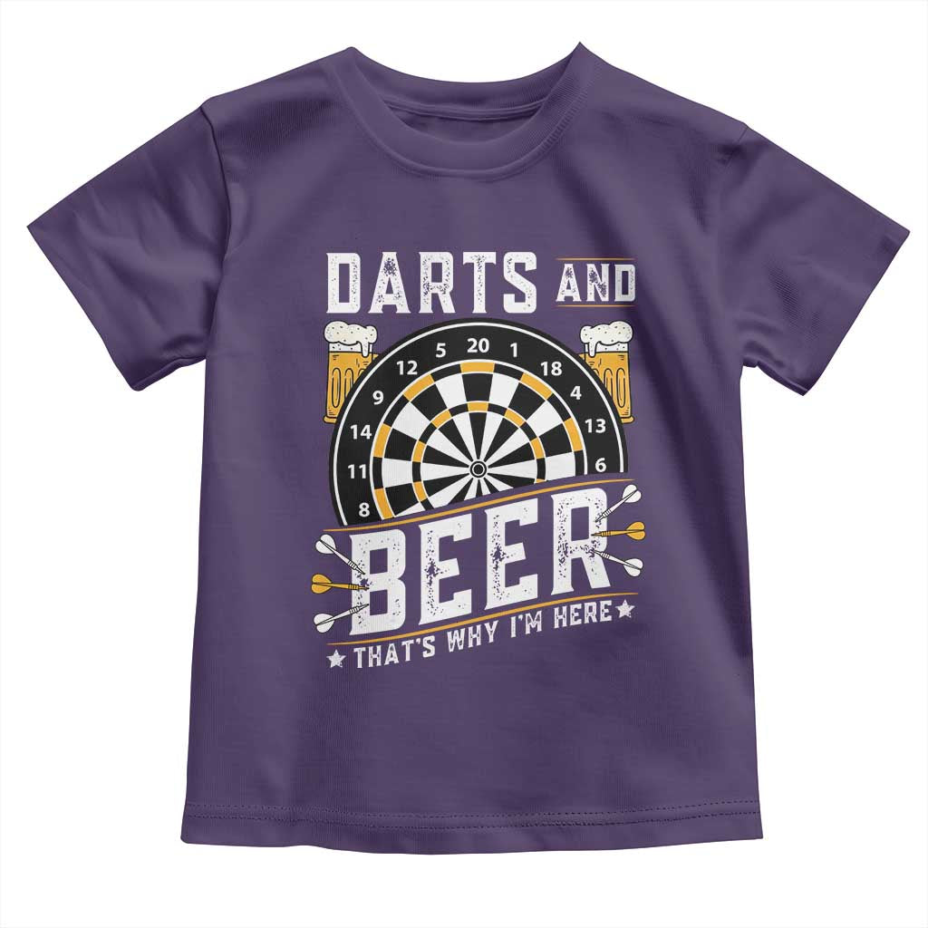 Darts And Beer That Is Why I Am Here Toddler T Shirt Funny Pub Game Darts Lover Gift - Wonder Print Shop