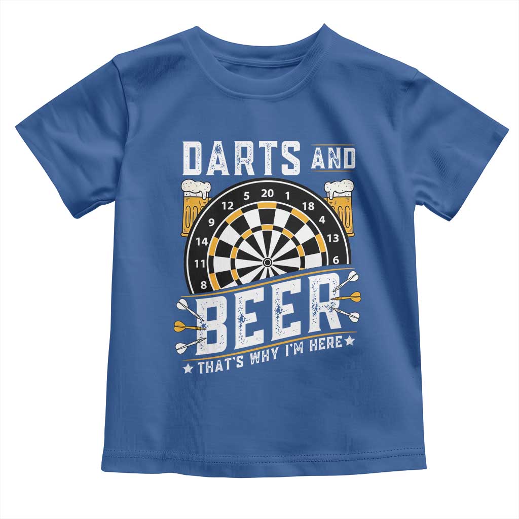 Darts And Beer That Is Why I Am Here Toddler T Shirt Funny Pub Game Darts Lover Gift - Wonder Print Shop