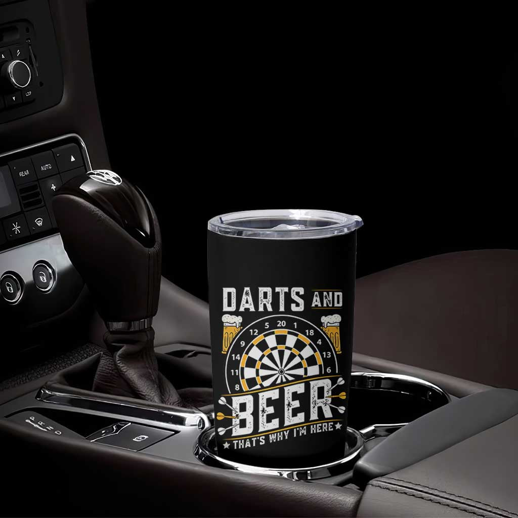 Darts And Beer That Is Why I Am Here Tumbler Cup Funny Pub Game Darts Lover Gift - Wonder Print Shop