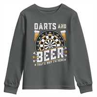 Darts And Beer That Is Why I Am Here Youth Sweatshirt Funny Pub Game Darts Lover Gift - Wonder Print Shop