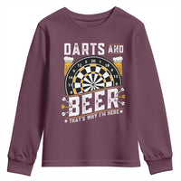 Darts And Beer That Is Why I Am Here Youth Sweatshirt Funny Pub Game Darts Lover Gift - Wonder Print Shop