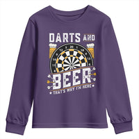 Darts And Beer That Is Why I Am Here Youth Sweatshirt Funny Pub Game Darts Lover Gift - Wonder Print Shop