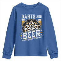 Darts And Beer That Is Why I Am Here Youth Sweatshirt Funny Pub Game Darts Lover Gift - Wonder Print Shop