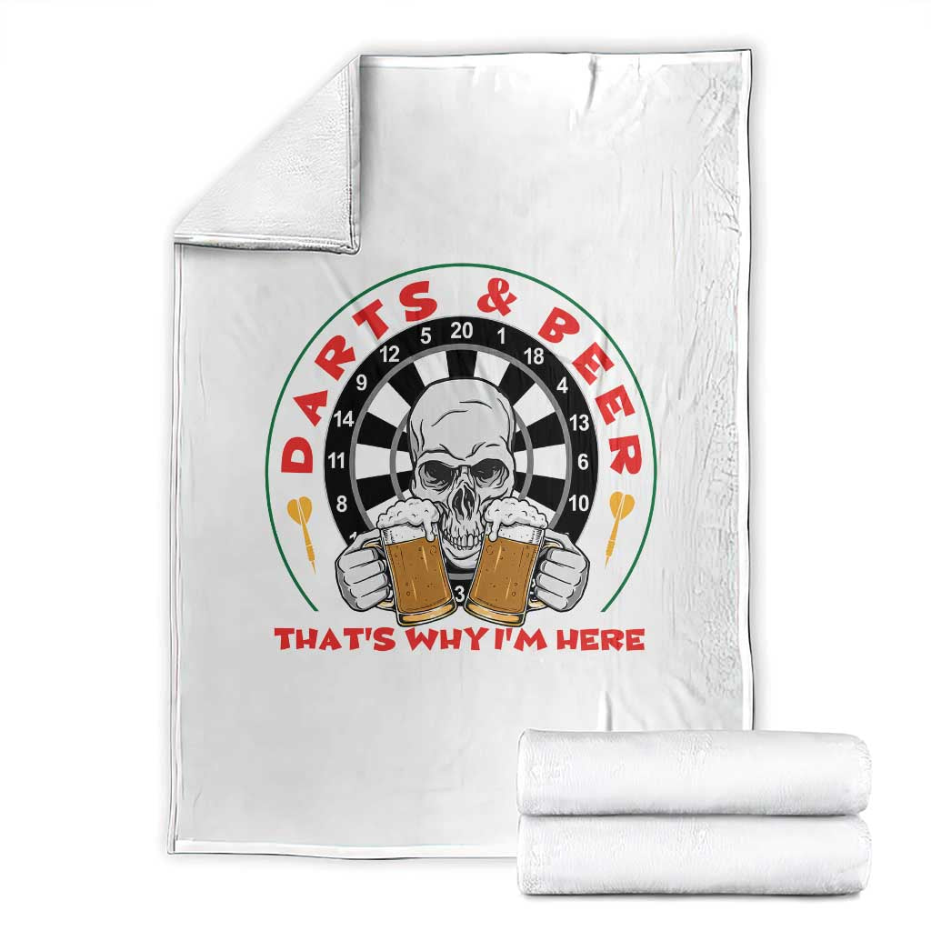 Funny Skeleton Darts Player Beer Lover Throw Blanket That Is Why I Am Here - Wonder Print Shop