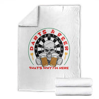 Funny Skeleton Darts Player Beer Lover Throw Blanket That Is Why I Am Here - Wonder Print Shop