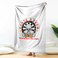 Funny Skeleton Darts Player Beer Lover Throw Blanket That Is Why I Am Here - Wonder Print Shop