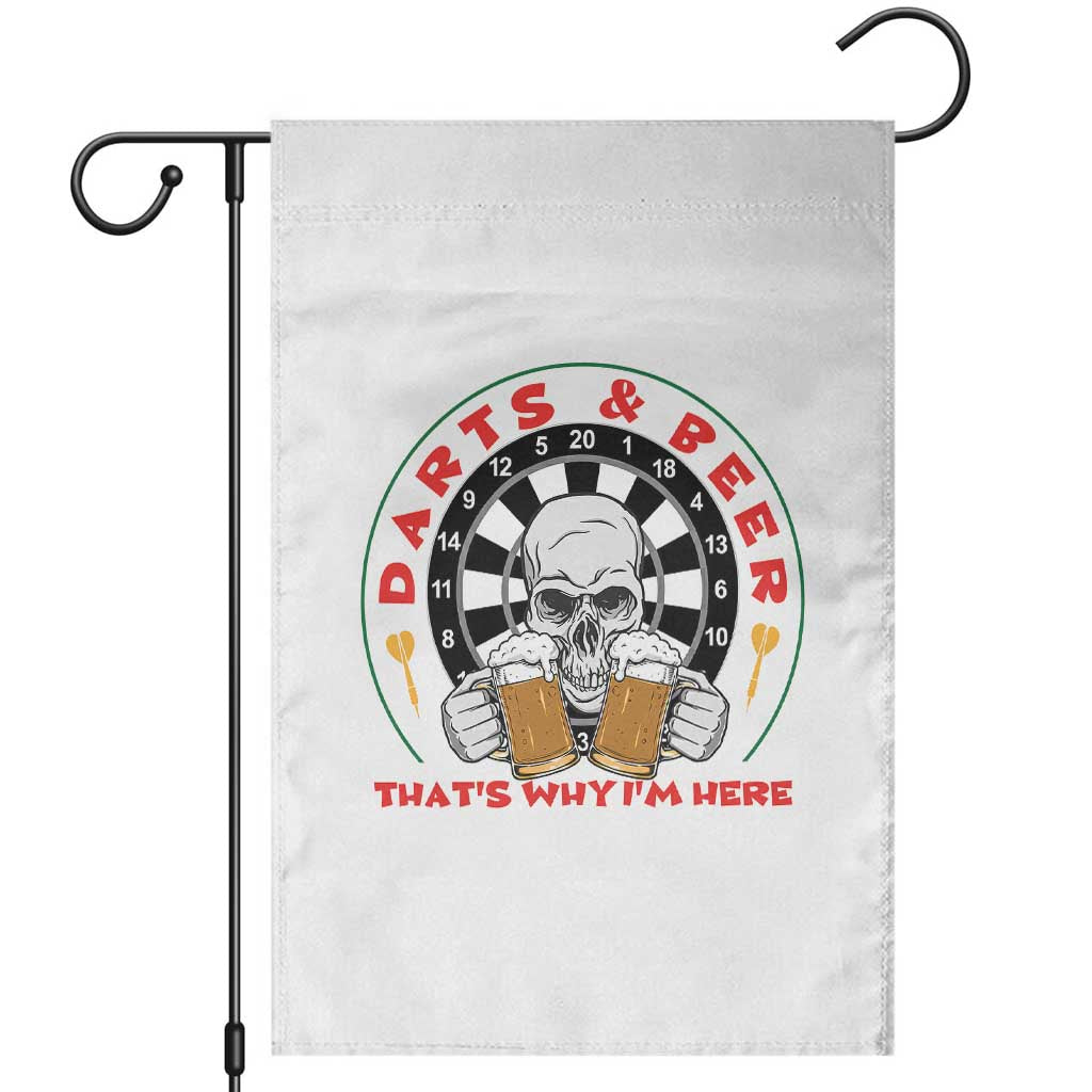Funny Skeleton Darts Player Beer Lover Garden Flag That Is Why I Am Here - Wonder Print Shop