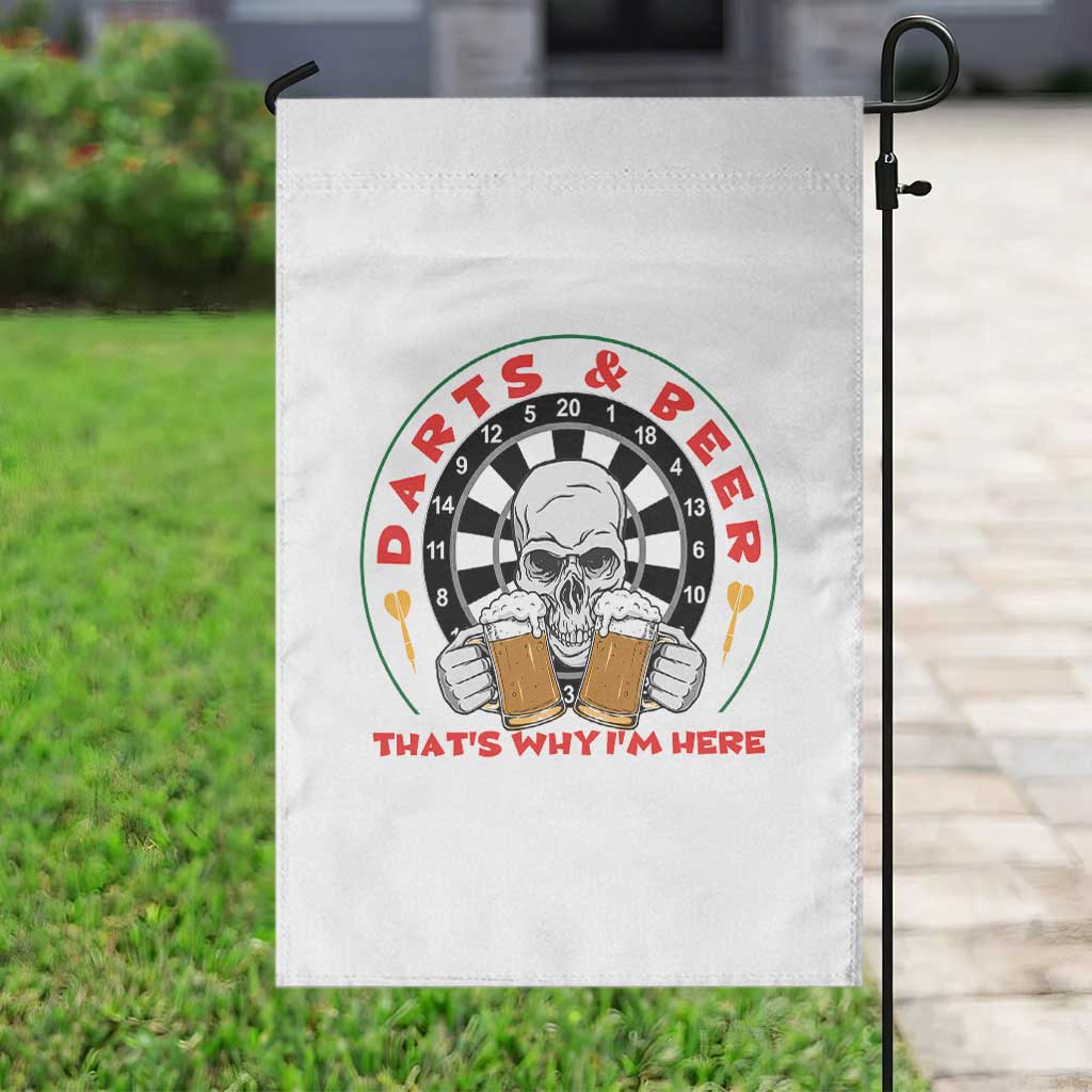 Funny Skeleton Darts Player Beer Lover Garden Flag That Is Why I Am Here - Wonder Print Shop