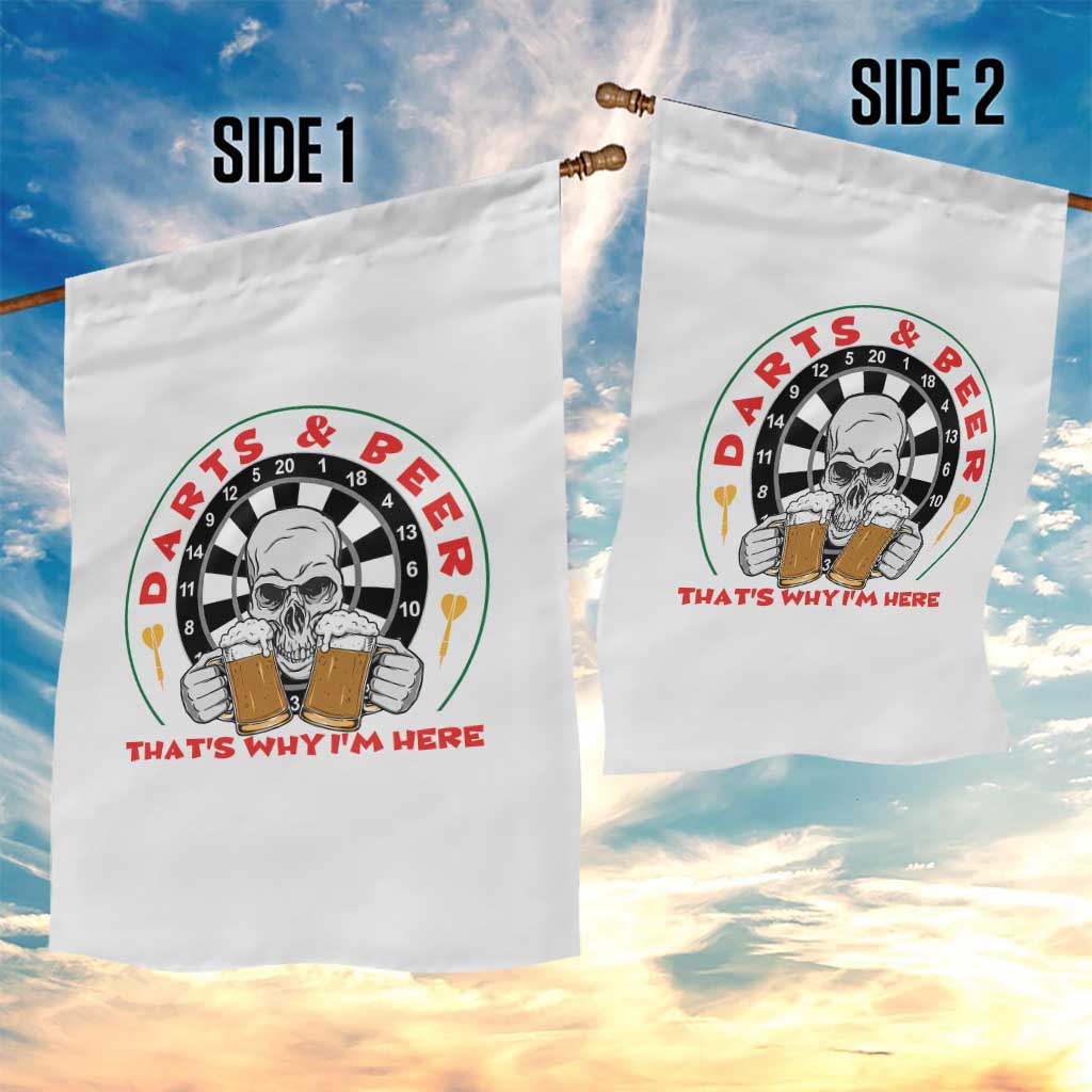 Funny Skeleton Darts Player Beer Lover Garden Flag That Is Why I Am Here - Wonder Print Shop