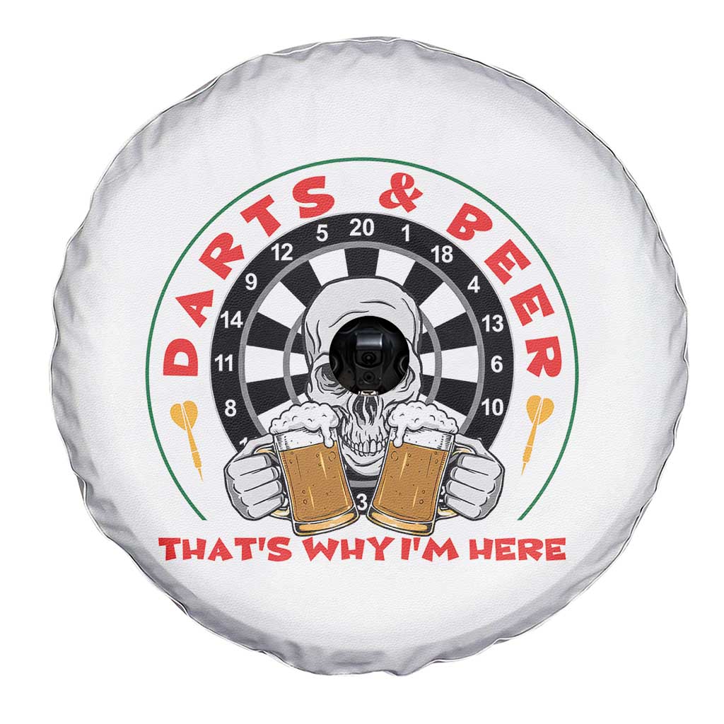 Funny Skeleton Darts Player Beer Lover Spare Tire Cover That Is Why I Am Here - Wonder Print Shop