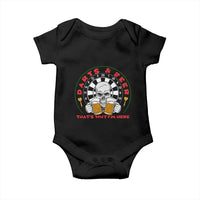 Funny Skeleton Darts Player Beer Lover Baby Onesie That Is Why I Am Here - Wonder Print Shop