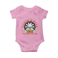 Funny Skeleton Darts Player Beer Lover Baby Onesie That Is Why I Am Here - Wonder Print Shop
