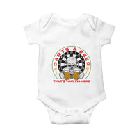 Funny Skeleton Darts Player Beer Lover Baby Onesie That Is Why I Am Here - Wonder Print Shop