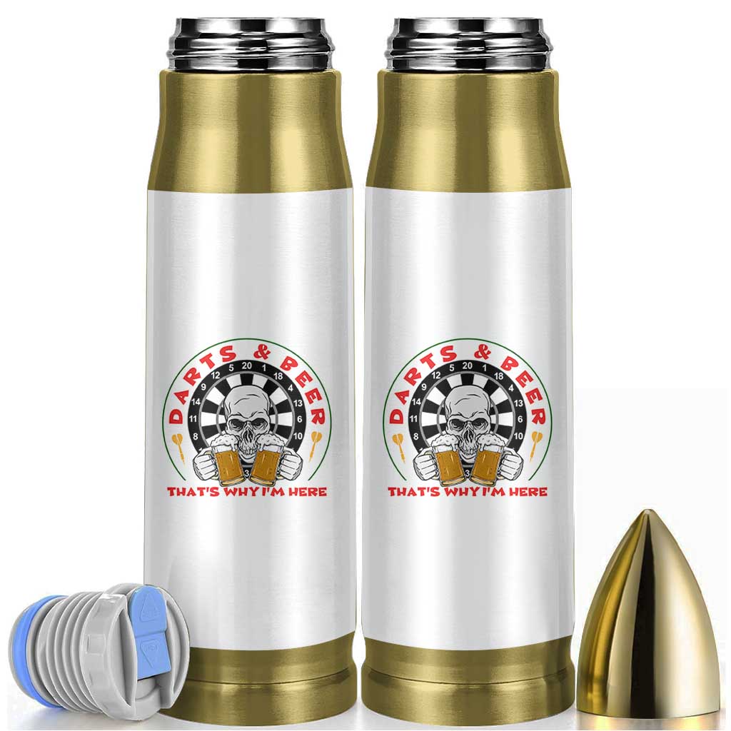 Funny Skeleton Darts Player Beer Lover Bullet Tumbler That Is Why I Am Here - Wonder Print Shop