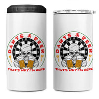 Funny Skeleton Darts Player Beer Lover 4 in 1 Can Cooler Tumbler That Is Why I Am Here - Wonder Print Shop