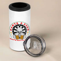 Funny Skeleton Darts Player Beer Lover 4 in 1 Can Cooler Tumbler That Is Why I Am Here - Wonder Print Shop