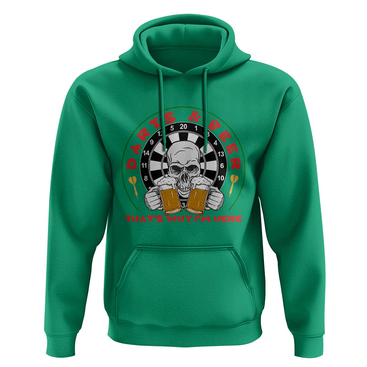 Funny Skeleton Darts Player Beer Lover Hoodie That Is Why I Am Here - Wonder Print Shop