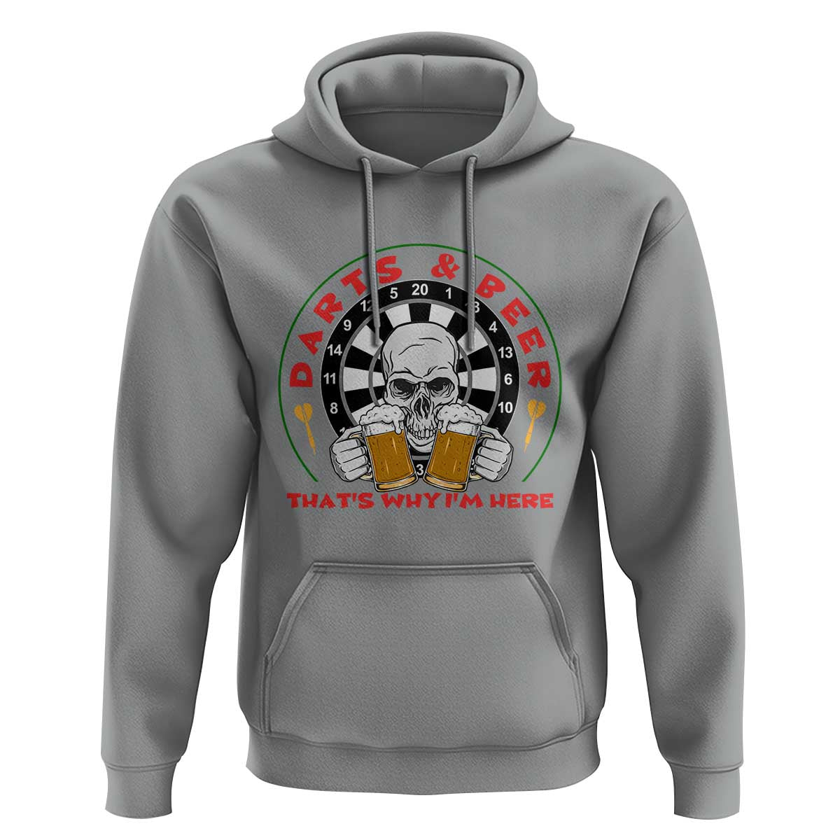 Funny Skeleton Darts Player Beer Lover Hoodie That Is Why I Am Here - Wonder Print Shop