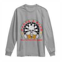 Funny Skeleton Darts Player Beer Lover Long Sleeve Shirt That Is Why I Am Here - Wonder Print Shop
