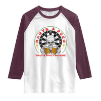Funny Skeleton Darts Player Beer Lover Raglan Shirt That Is Why I Am Here - Wonder Print Shop