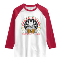 Funny Skeleton Darts Player Beer Lover Raglan Shirt That Is Why I Am Here - Wonder Print Shop