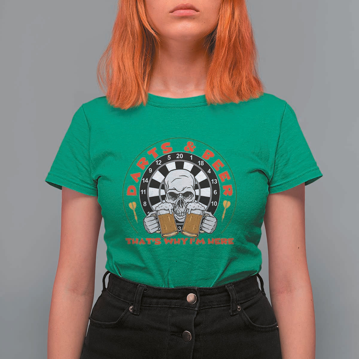 Funny Skeleton Darts Player Beer Lover T Shirt For Women That Is Why I Am Here - Wonder Print Shop
