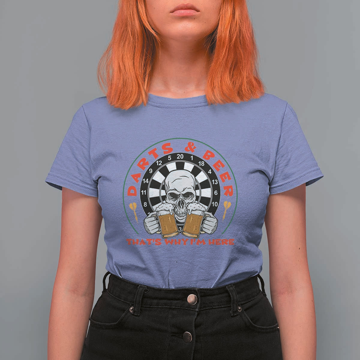 Funny Skeleton Darts Player Beer Lover T Shirt For Women That Is Why I Am Here - Wonder Print Shop