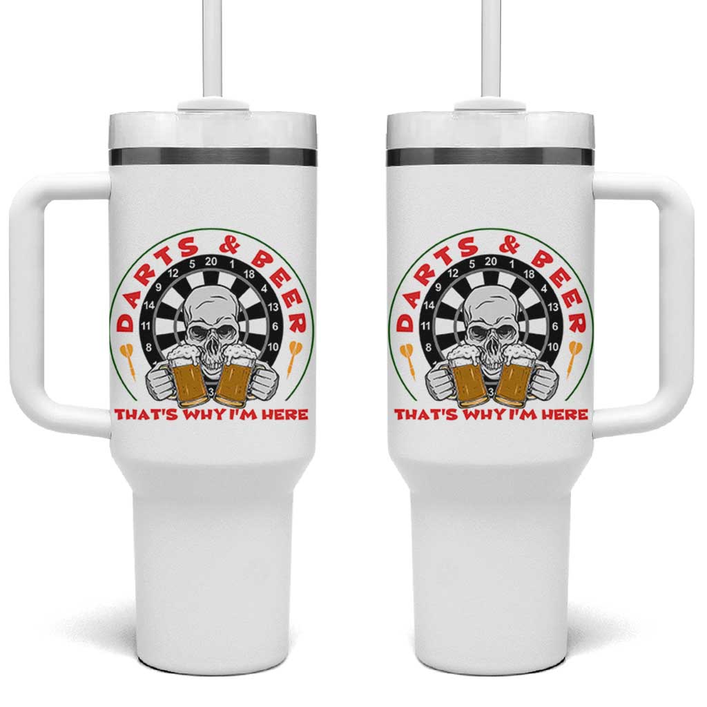 Funny Skeleton Darts Player Beer Lover Tumbler With Handle That Is Why I Am Here - Wonder Print Shop