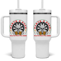 Funny Skeleton Darts Player Beer Lover Tumbler With Handle That Is Why I Am Here - Wonder Print Shop