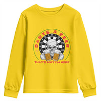 Funny Skeleton Darts Player Beer Lover Youth Sweatshirt That Is Why I Am Here - Wonder Print Shop